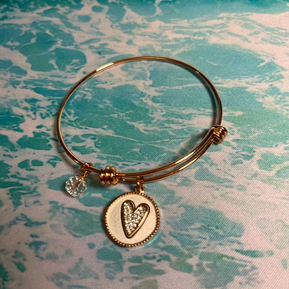 Heart Stainless Steel Bangle Bracelet